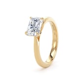 Goldsmiths 18ct Yellow Gold East-West 1.50cttw Radiant Cut Lab Grown Diamond Solitaire Engagement Ring - Ring Size K.5