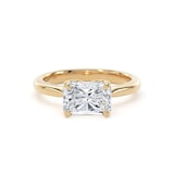 Goldsmiths 18ct Yellow Gold East-West 2.00cttw Radiant Cut Lab Grown Diamond Solitaire Engagement Ring - Ring Size P