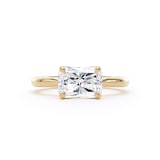 Goldsmiths 18ct Yellow Gold East-West 2.00cttw Radiant Cut Lab Grown Diamond Solitaire Engagement Ring - Ring Size P