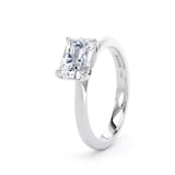 Goldsmiths 18ct White Gold East-West 1.50cttw Radiant Cut Lab Grown Diamond Solitaire Engagement Ring - Ring Size I