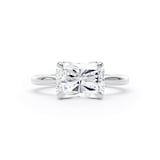 Goldsmiths 18ct White Gold East-West 3.00cttw Radiant Cut Lab Grown Diamond Solitaire Engagement Ring - Ring Size S