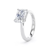 Goldsmiths 18ct White Gold East-West 3.00cttw Radiant Cut Lab Grown Diamond Solitaire Engagement Ring - Ring Size S
