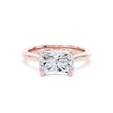 Goldsmiths 18ct Rose Gold East-West 3.00cttw Radiant Cut Lab Grown Diamond Solitaire Engagement Ring - Ring Size F