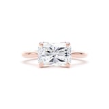 Goldsmiths 18ct Rose Gold East-West 3.00cttw Radiant Cut Lab Grown Diamond Solitaire Engagement Ring - Ring Size F