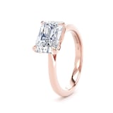 Goldsmiths 18ct Rose Gold East-West 3.00cttw Radiant Cut Lab Grown Diamond Solitaire Engagement Ring - Ring Size F