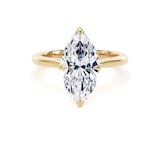 Goldsmiths 18ct Yellow Gold 3.00cttw Marquise Cut Lab Grown Diamond Solitaire Engagement Ring