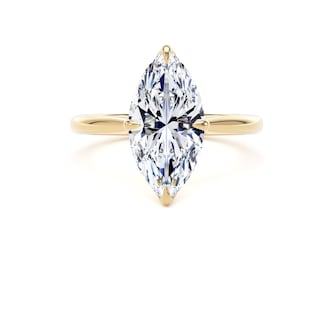 Goldsmiths 18ct Yellow Gold 3.00cttw Marquise Cut Lab Grown Diamond Solitaire Engagement Ring