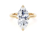 Goldsmiths 18ct Yellow Gold 5.00cttw Marquise Cut Lab Grown Diamond Solitaire Engagement Ring - Ring Size K