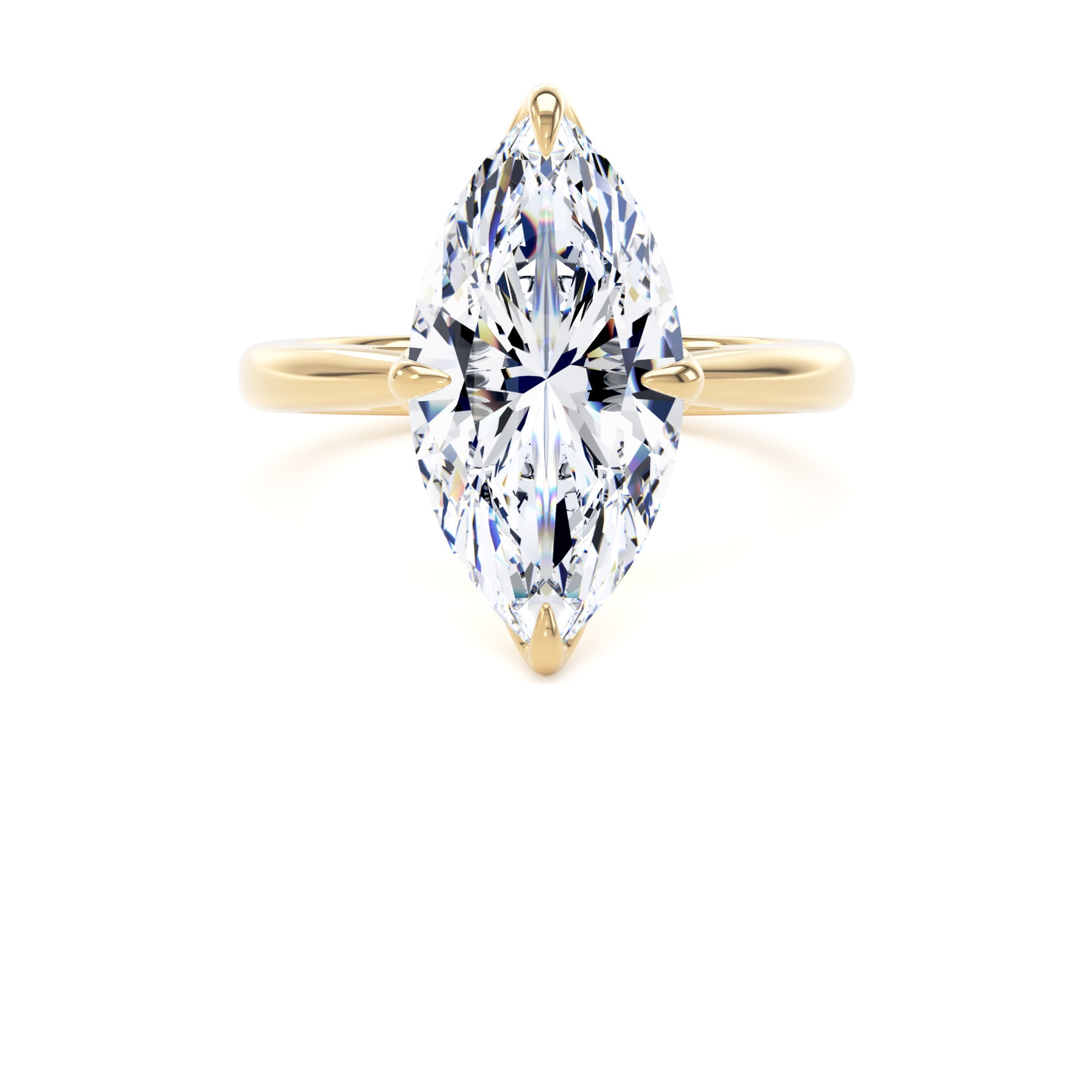 Goldsmiths 18ct Yellow Gold 5.00cttw Marquise Cut Lab Grown Diamond Solitaire Engagement Ring - Ring Size H Goldsmiths 18ct Yellow Gold 5.00cttw Marquise Cut Lab Grown Diamond Solitaire Engagement Ring - Ring Size H