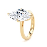 Goldsmiths 18ct Yellow Gold 5.00cttw Marquise Cut Lab Grown Diamond Solitaire Engagement Ring - Ring Size K
