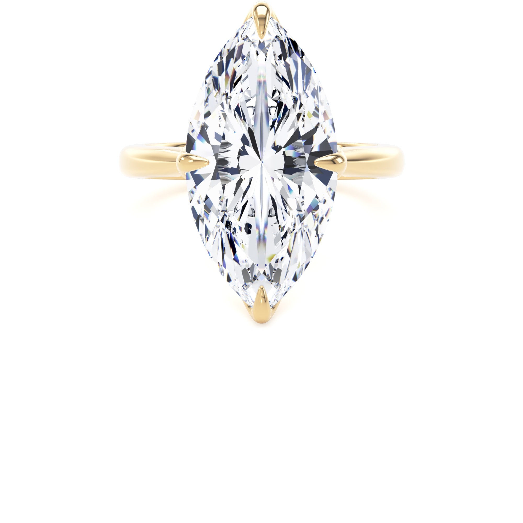 Goldsmiths 18ct Yellow Gold 7.00cttw Marquise Cut Lab Grown Diamond Solitaire Engagement Ring - Ring Size S Goldsmiths 18ct Yellow Gold 7.00cttw Marquise Cut Lab Grown Diamond Solitaire Engagement Ring - Ring Size S