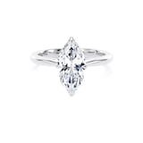Goldsmiths 18ct White Gold 2.00cttw Marquise Cut Lab Grown Diamond Solitaire Engagement Ring - Ring Size F.5