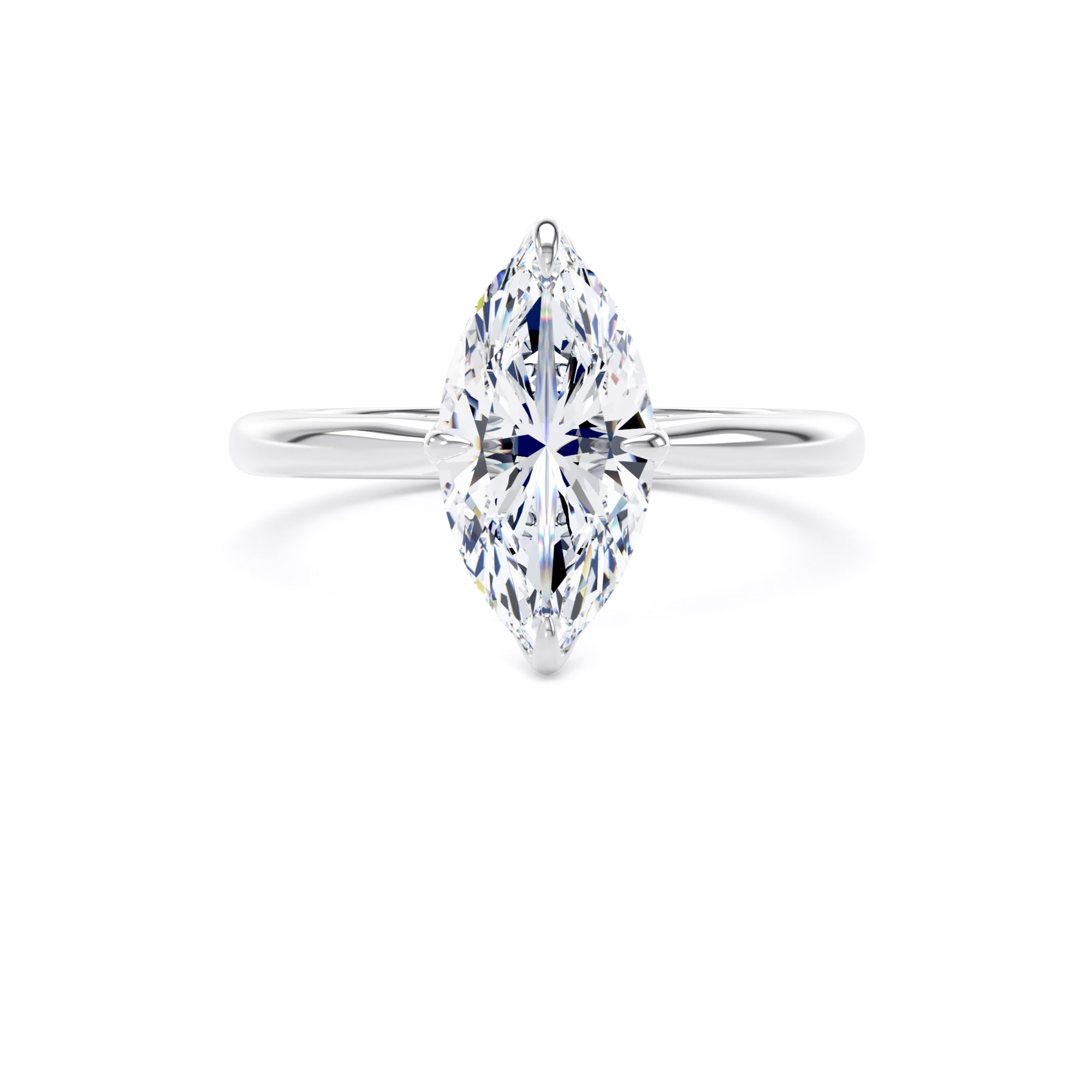 Goldsmiths 18ct White Gold 2.00cttw Marquise Cut Lab Grown Diamond Solitaire Engagement Ring - Ring Size T Goldsmiths 18ct White Gold 2.00cttw Marquise Cut Lab Grown Diamond Solitaire Engagement Ring - Ring Size T