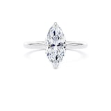 Goldsmiths 18ct White Gold 2.00cttw Marquise Cut Lab Grown Diamond Solitaire Engagement Ring - Ring Size F.5