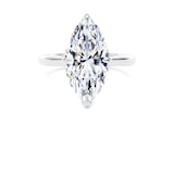 Goldsmiths 18ct White Gold 5.00cttw Marquise Cut Lab Grown Diamond Solitaire Engagement Ring - Ring Size G.5