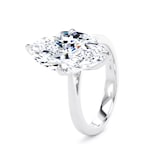 Goldsmiths 18ct White Gold 5.00cttw Marquise Cut Lab Grown Diamond Solitaire Engagement Ring - Ring Size G.5