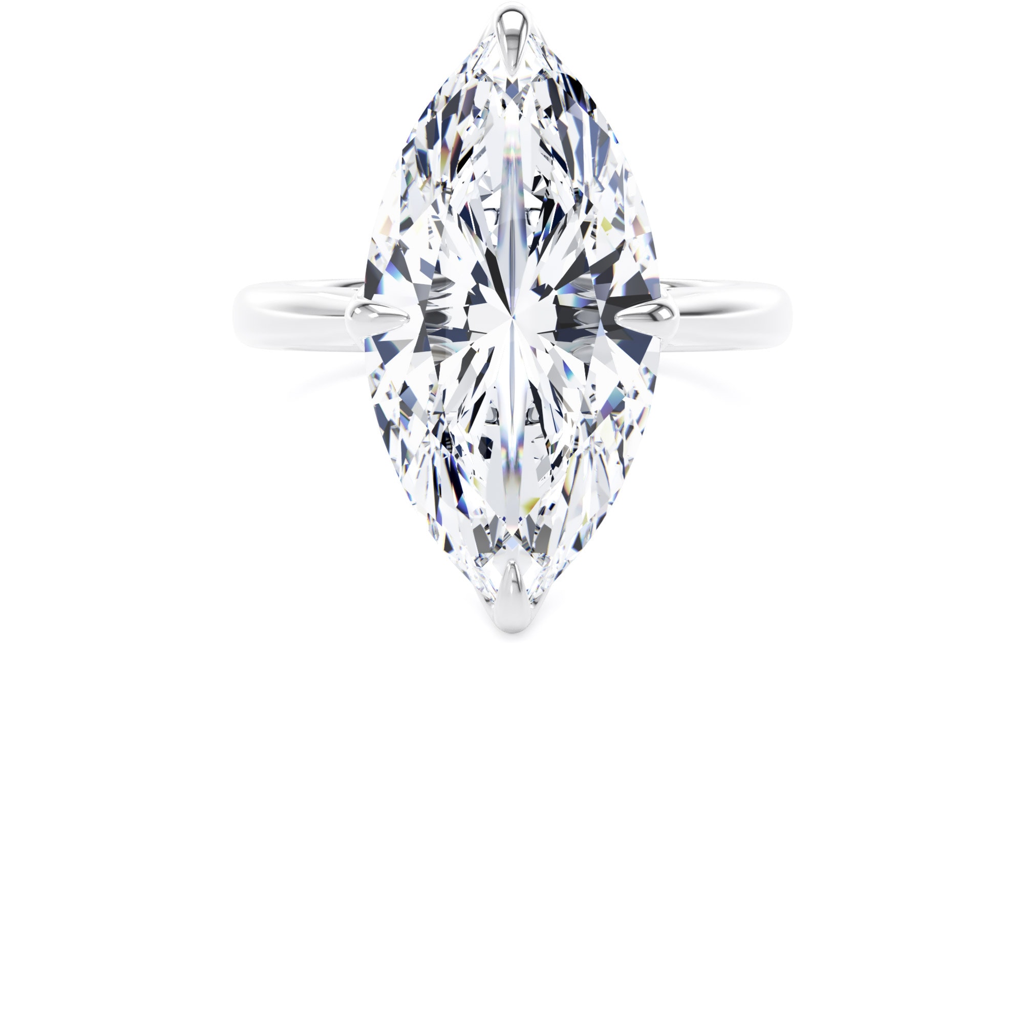 Goldsmiths 18ct White Gold 7.00cttw Marquise Cut Lab Grown Diamond Solitaire Engagement Ring - Ring Size P.5 Goldsmiths 18ct White Gold 7.00cttw Marquise Cut Lab Grown Diamond Solitaire Engagement Ring - Ring Size P.5