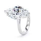Goldsmiths 18ct White Gold 7.00cttw Marquise Cut Lab Grown Diamond Solitaire Engagement Ring - Ring Size S.5