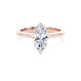 Goldsmiths 18ct Rose Gold 1.50cttw Marquise Cut Lab Grown Diamond Solitaire Engagement Ring - Ring Size R