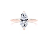 Goldsmiths 18ct Rose Gold 1.50cttw Marquise Cut Lab Grown Diamond Solitaire Engagement Ring - Ring Size R