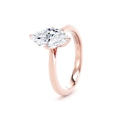 Goldsmiths 18ct Rose Gold 1.50cttw Marquise Cut Lab Grown Diamond Solitaire Engagement Ring - Ring Size R