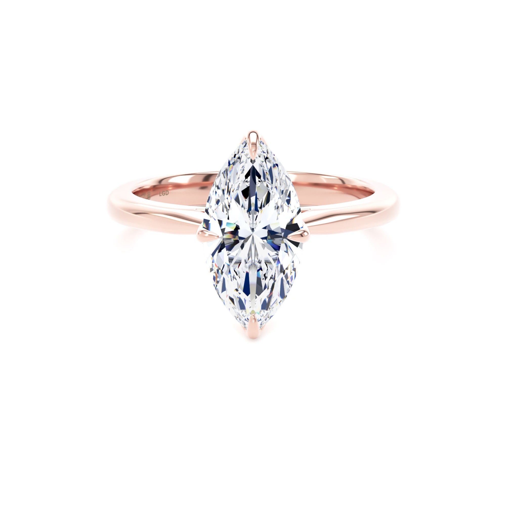 18ct Rose Gold 2.00cttw Marquise Cut Lab Grown Diamond Solitaire Engagement Ring