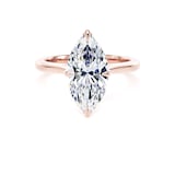 Goldsmiths 18ct Rose Gold 3.00cttw Marquise Cut Lab Grown Diamond Solitaire Engagement Ring - Ring Size F