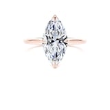 Goldsmiths 18ct Rose Gold 3.00cttw Marquise Cut Lab Grown Diamond Solitaire Engagement Ring - Ring Size F