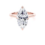 Goldsmiths 18ct Rose Gold 4.00cttw Marquise Cut Lab Grown Diamond Solitaire Engagement Ring - Ring Size F.5