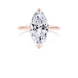 Goldsmiths 18ct Rose Gold 4.00cttw Marquise Cut Lab Grown Diamond Solitaire Engagement Ring - Ring Size F.5