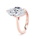 Goldsmiths 18ct Rose Gold 4.00cttw Marquise Cut Lab Grown Diamond Solitaire Engagement Ring - Ring Size F.5