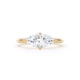 Goldsmiths 18ct Yellow Gold East-West 1.50cttw Marquise Cut Lab Grown Diamond Solitaire Engagement Ring - Ring Size Y.5