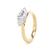 Goldsmiths 18ct Yellow Gold East-West 1.50cttw Marquise Cut Lab Grown Diamond Solitaire Engagement Ring - Ring Size Y.5