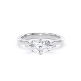Goldsmiths 18ct White Gold East-West 1.50cttw Marquise Cut Lab Grown Diamond Solitaire Engagement Ring - Ring Size J