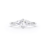 Goldsmiths 18ct White Gold East-West 1.50cttw Marquise Cut Lab Grown Diamond Solitaire Engagement Ring - Ring Size J