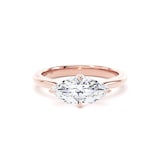 Goldsmiths 18ct Rose Gold East-West 1.50cttw Marquise Cut Lab Grown Diamond Solitaire Engagement Ring - Ring Size L