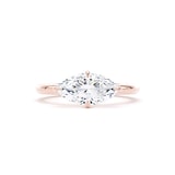 Goldsmiths 18ct Rose Gold East-West 1.50cttw Marquise Cut Lab Grown Diamond Solitaire Engagement Ring - Ring Size L
