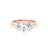 Goldsmiths 18ct Rose Gold East-West 2.00cttw Marquise Cut Lab Grown Diamond Solitaire Engagement Ring - Ring Size K