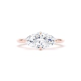 Goldsmiths 18ct Rose Gold East-West 2.00cttw Marquise Cut Lab Grown Diamond Solitaire Engagement Ring - Ring Size K