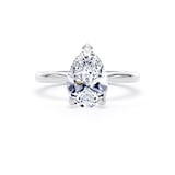 Goldsmiths Platinum 2.00cttw Pear Cut Lab Grown Diamond Solitaire Engagement Ring - Ring Size H
