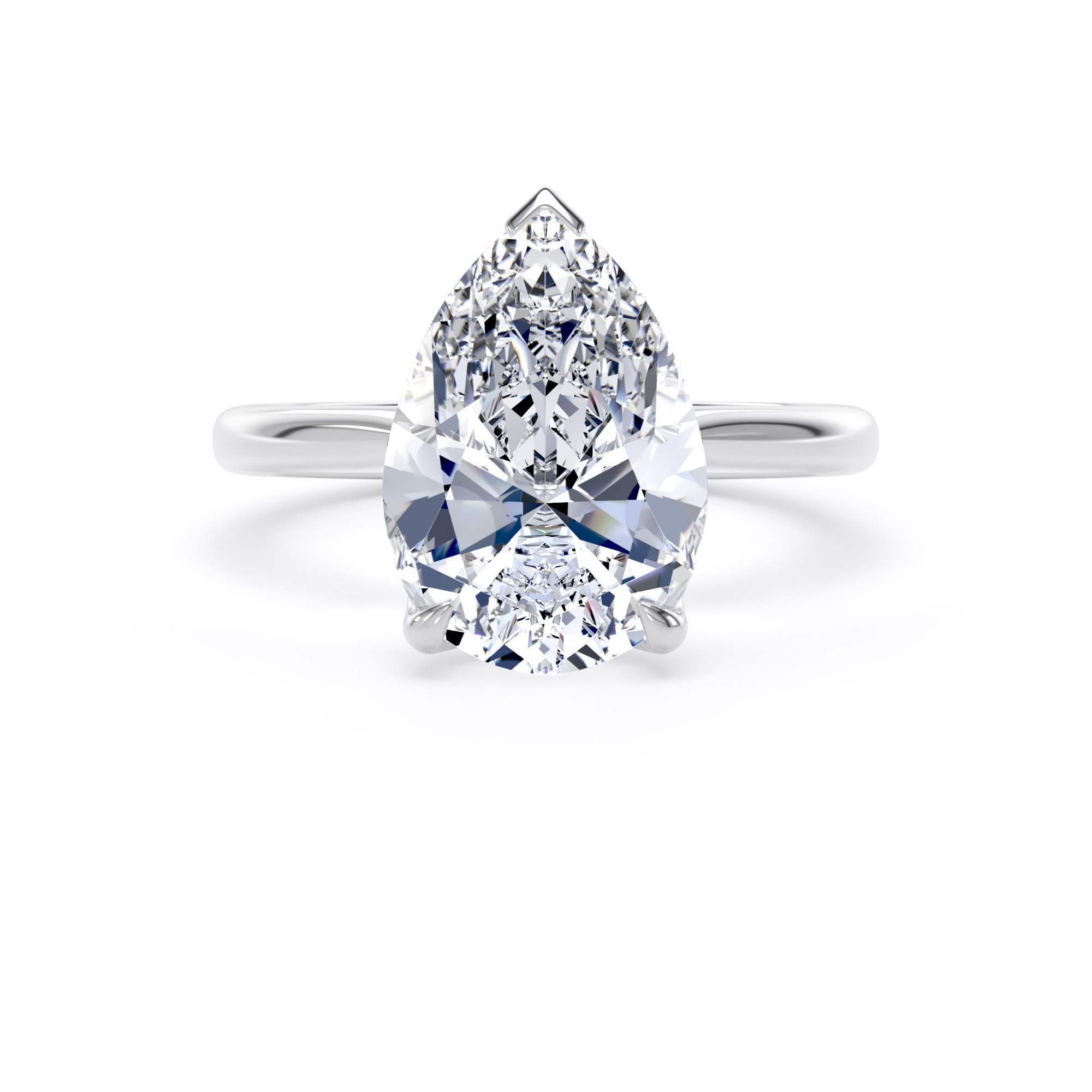 Goldsmiths Platinum 4.00cttw Pear Cut Lab Grown Diamond Solitaire Engagement Ring - Ring Size I.5 Goldsmiths Platinum 4.00cttw Pear Cut Lab Grown Diamond Solitaire Engagement Ring - Ring Size I.5