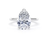 Goldsmiths Platinum 4.00cttw Pear Cut Lab Grown Diamond Solitaire Engagement Ring - Ring Size S