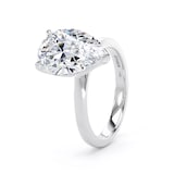 Goldsmiths Platinum 4.00cttw Pear Cut Lab Grown Diamond Solitaire Engagement Ring - Ring Size S