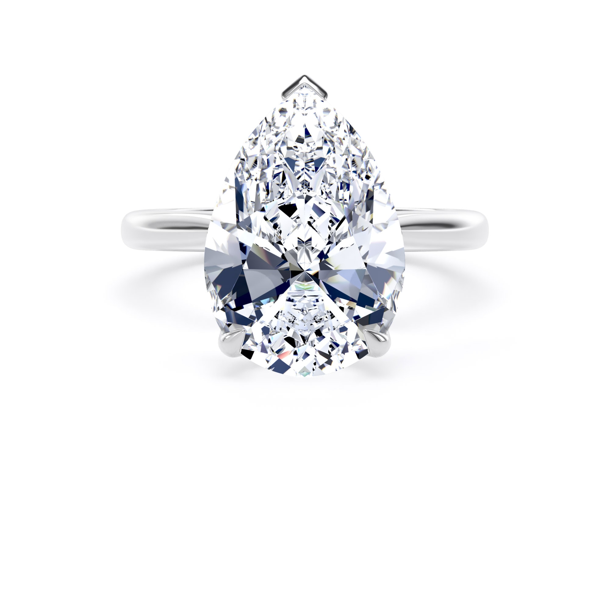Goldsmiths Platinum 5.00cttw Pear Cut Lab Grown Diamond Solitaire Engagement Ring - Ring Size O.5 Goldsmiths Platinum 5.00cttw Pear Cut Lab Grown Diamond Solitaire Engagement Ring - Ring Size O.5