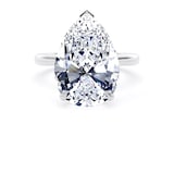 Goldsmiths Platinum 7.00cttw Pear Cut Lab Grown Diamond Solitaire Engagement Ring - Ring Size S.5