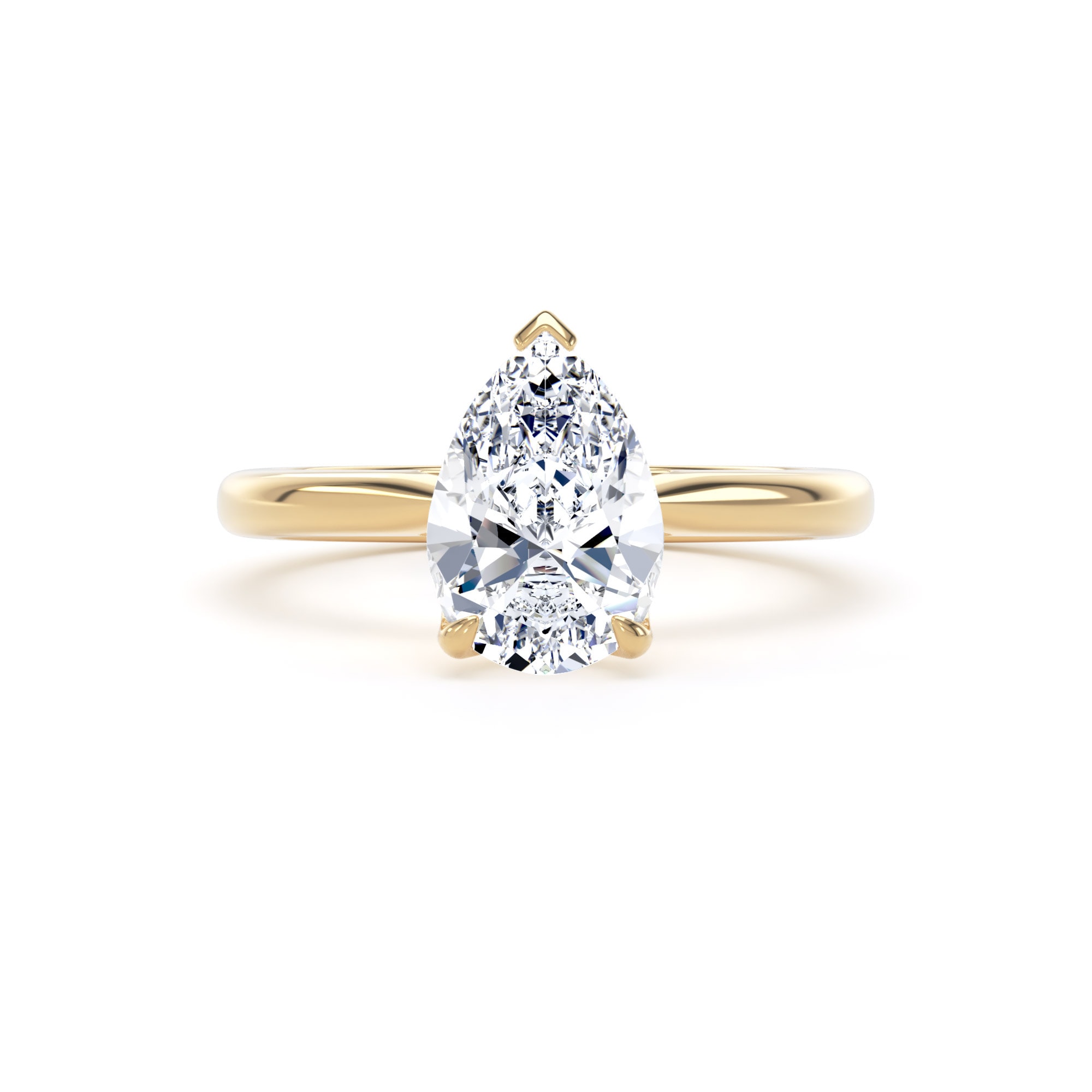 Goldsmiths 18ct Yellow Gold 1.50cttw Pear Cut Lab Grown Diamond Solitaire Engagement Ring - Ring Size P.5