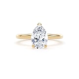 Goldsmiths 18ct Yellow Gold 1.50cttw Pear Cut Lab Grown Diamond Solitaire Engagement Ring - Ring Size U.5
