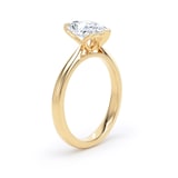 Goldsmiths 18ct Yellow Gold 1.50cttw Pear Cut Lab Grown Diamond Solitaire Engagement Ring - Ring Size U.5