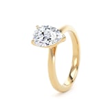 Goldsmiths 18ct Yellow Gold 1.50cttw Pear Cut Lab Grown Diamond Solitaire Engagement Ring - Ring Size U.5