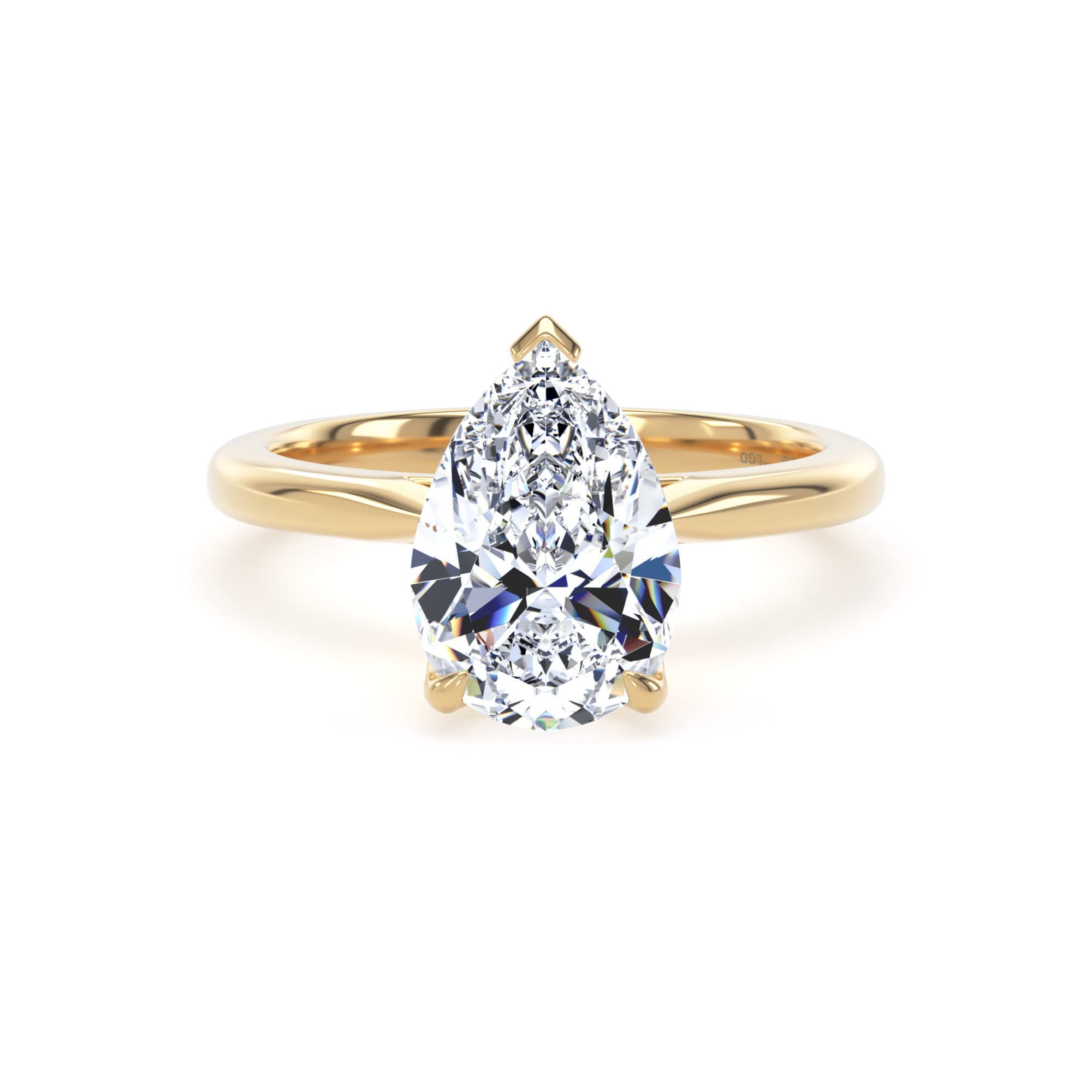 18ct Yellow Gold 2.00cttw Pear Cut Lab Grown Diamond Solitaire Engagement Ring